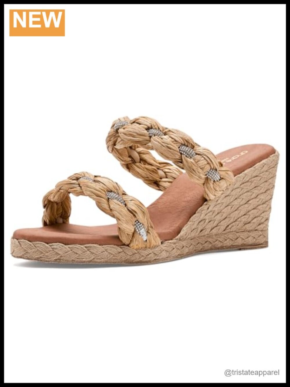 Raffia Wedge Sandals Handcrafted in Spain Cushioned Insole Slingback